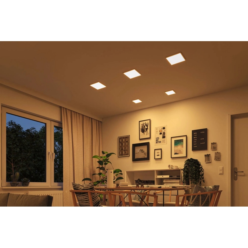 Paulmann 92993 - LED/13W IP44 Badeværelses indbygningsarmatur AREO 230V 2000/3000/4000K 17,5x17,5 cm hvid