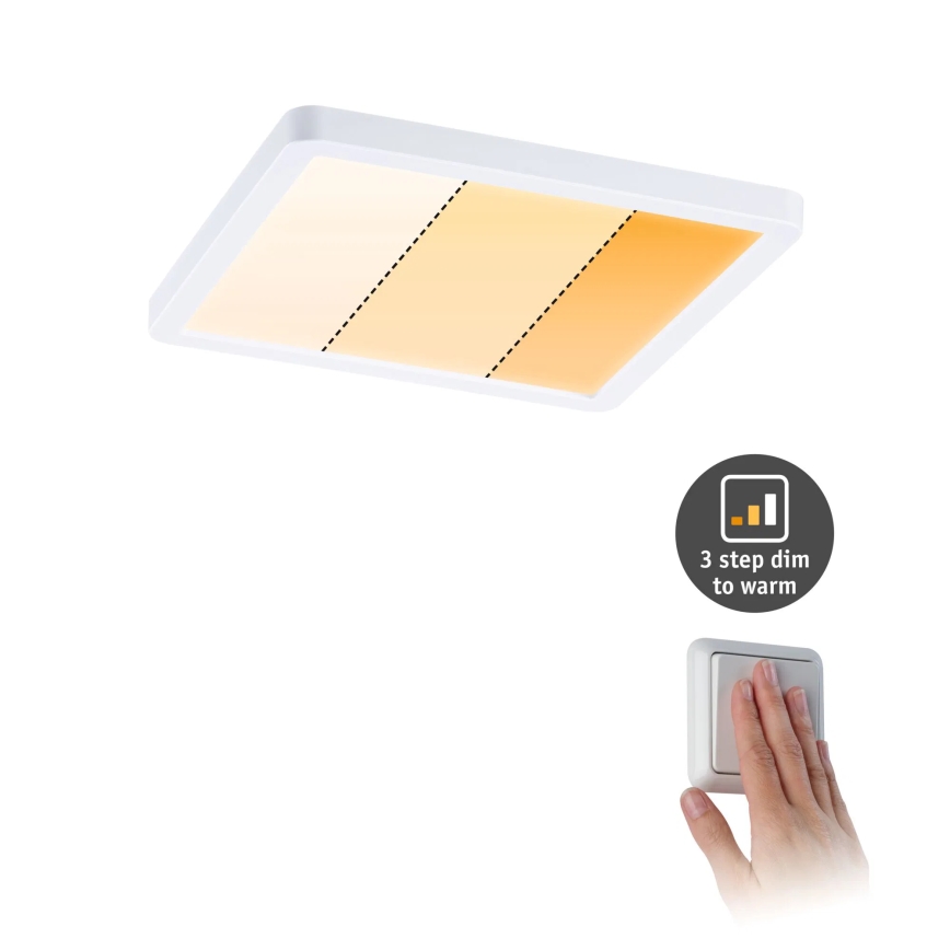 Paulmann 92993 - LED/13W IP44 Badeværelses indbygningsarmatur AREO 230V 2000/3000/4000K 17,5x17,5 cm hvid