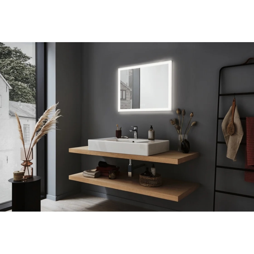 Paulmann 93013 - LED/22W IP44 Dæmpbart badeværelsesvarmet spejl med baggrundsbelysning 230V 2700/4000/6500K