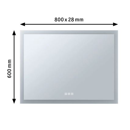 Paulmann 93013 - LED/22W IP44 Dæmpbart badeværelsesvarmet spejl med baggrundsbelysning 230V 2700/4000/6500K