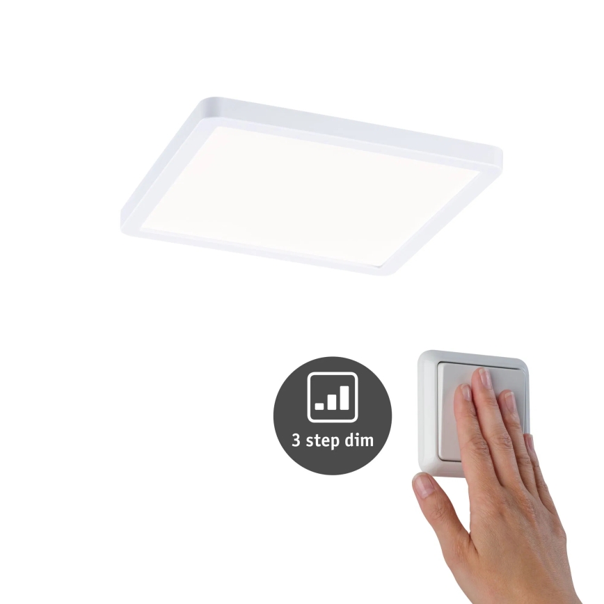Paulmann 93059 - LED/13W IP44 Dæmpbar badeværelsesindbygningsspot AREO 230V 17,5x17,5 cm hvid