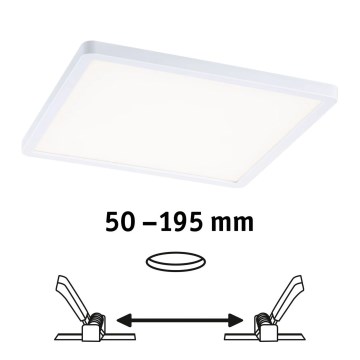 Paulmann 93060 - LED/16W IP44 Dæmpbar badeværelsesindbygningsarmatur AREO 230V 23x23 cm hvid