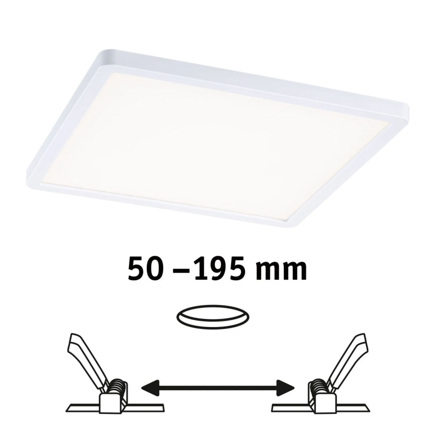 Paulmann 93060 - LED/16W IP44 Dæmpbar badeværelsesindbygningsarmatur AREO 230V 23x23 cm hvid