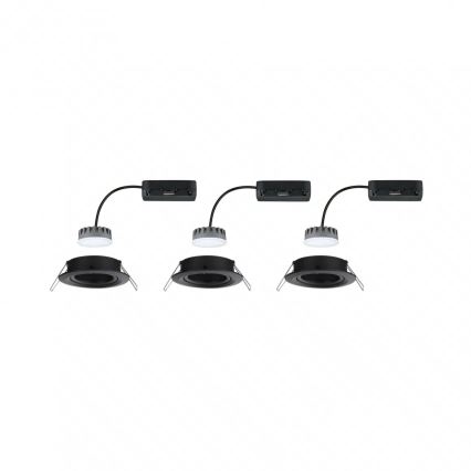 Paulmann 93080 - SÆT 3xLED/6W IP23 Indbygningslampe til badeværelse dæmpbar COIN 230V