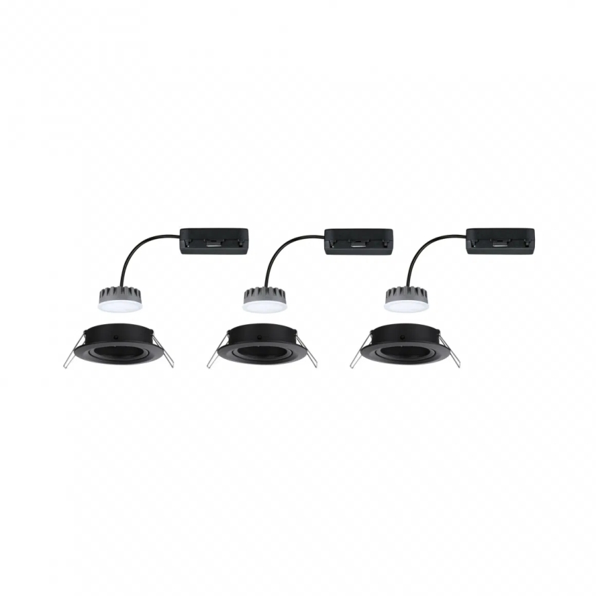Paulmann 93080 - SÆT 3xLED/6W IP23 Indbygningslampe til badeværelse dæmpbar COIN 230V