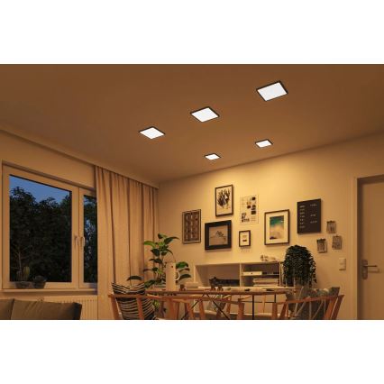 Paulmann 93101 - LED/13W IP44 Badeværelses indbygningslampe AREO 230V 2000/3000/4000K 17,5x17,5 cm sort