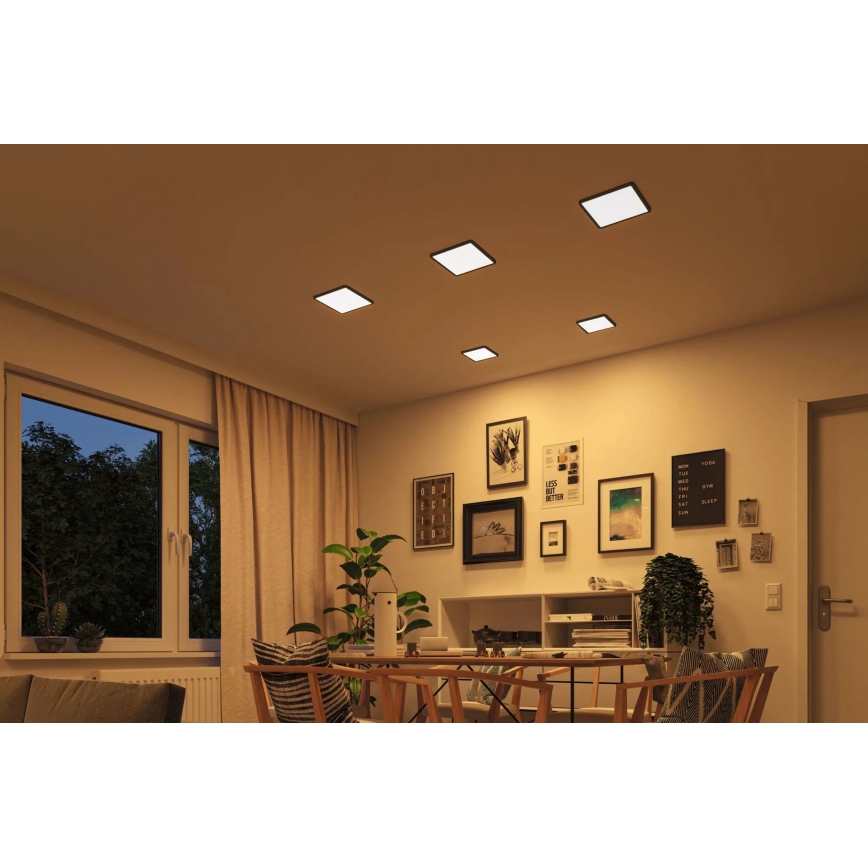 Paulmann 93101 - LED/13W IP44 Badeværelses indbygningslampe AREO 230V 2000/3000/4000K 17,5x17,5 cm sort