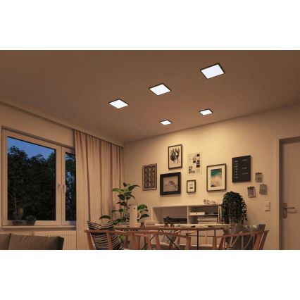 Paulmann 93101 - LED/13W IP44 Badeværelses indbygningslampe AREO 230V 2000/3000/4000K 17,5x17,5 cm sort