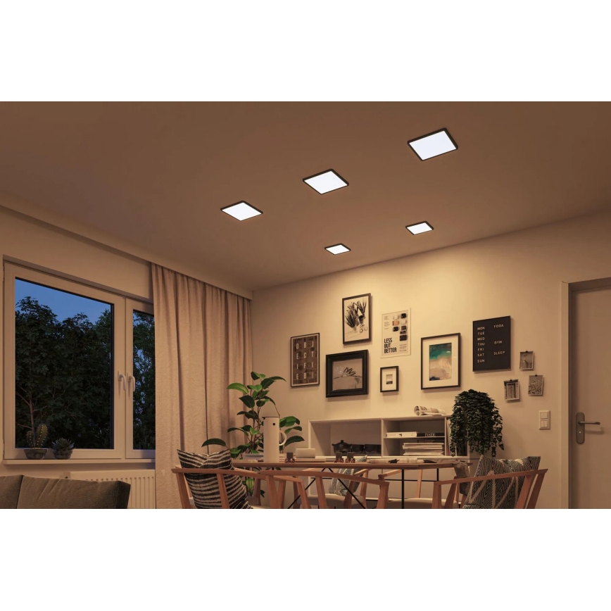 Paulmann 93101 - LED/13W IP44 Badeværelses indbygningslampe AREO 230V 2000/3000/4000K 17,5x17,5 cm sort