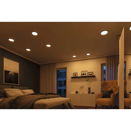 Paulmann 93102 - LED/16W IP44 Badeværelses indbygningsspot AREO 230V 2000/3000/4000K Ø 23 cm sort