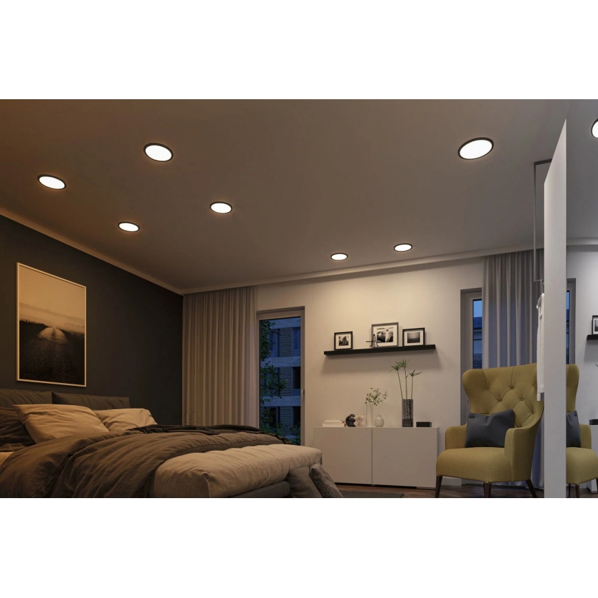Paulmann 93102 - LED/16W IP44 Badeværelses indbygningsspot AREO 230V 2000/3000/4000K Ø 23 cm sort