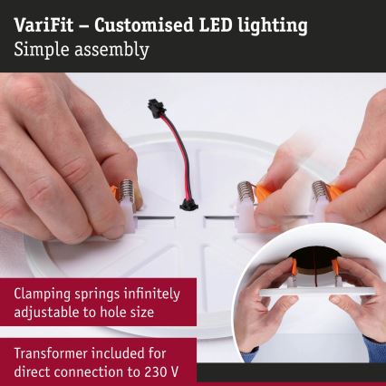 Paulmann 93102 - LED/16W IP44 Badeværelses indbygningsspot AREO 230V 2000/3000/4000K Ø 23 cm sort