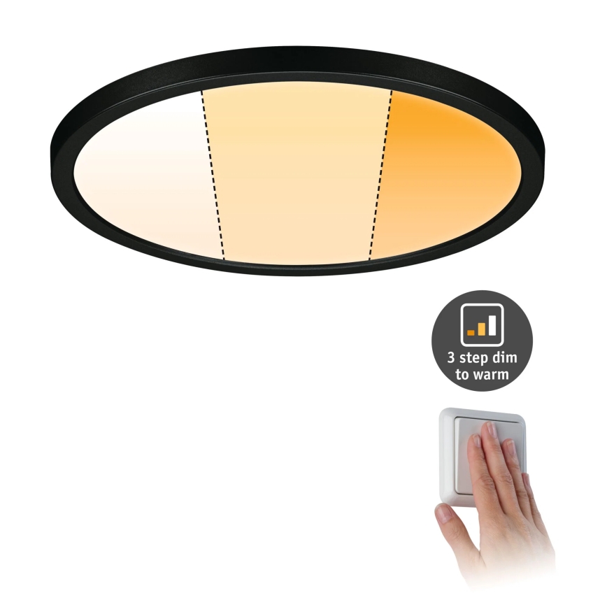 Paulmann 93102 - LED/16W IP44 Badeværelses indbygningsspot AREO 230V 2000/3000/4000K Ø 23 cm sort
