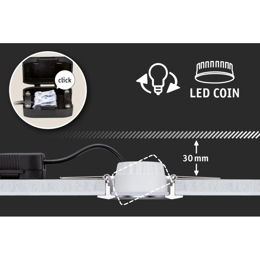 Paulmann 93383 - SÆT 3xLED/6W IP44 Indbygningslampe til badeværelse dæmpbar GIL 230V