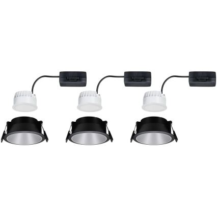 Paulmann 93408 - Indbygningslamper 3 stk. dæmpbar LED/6,5W IP44 COLE 230V