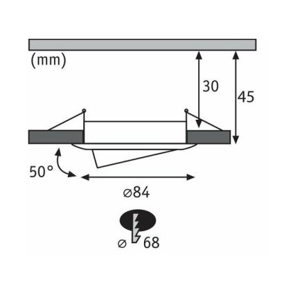 Paulmann 93483 - Indbygningsspots til badeværelse 3 stk. dæmpbar LED/6,5W IP23 NOVA 230V