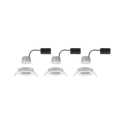 Paulmann 93485 - SÆT 3xLED/6W IP23 Indbygningslampe til badeværelse dæmpbar NOVA 230V