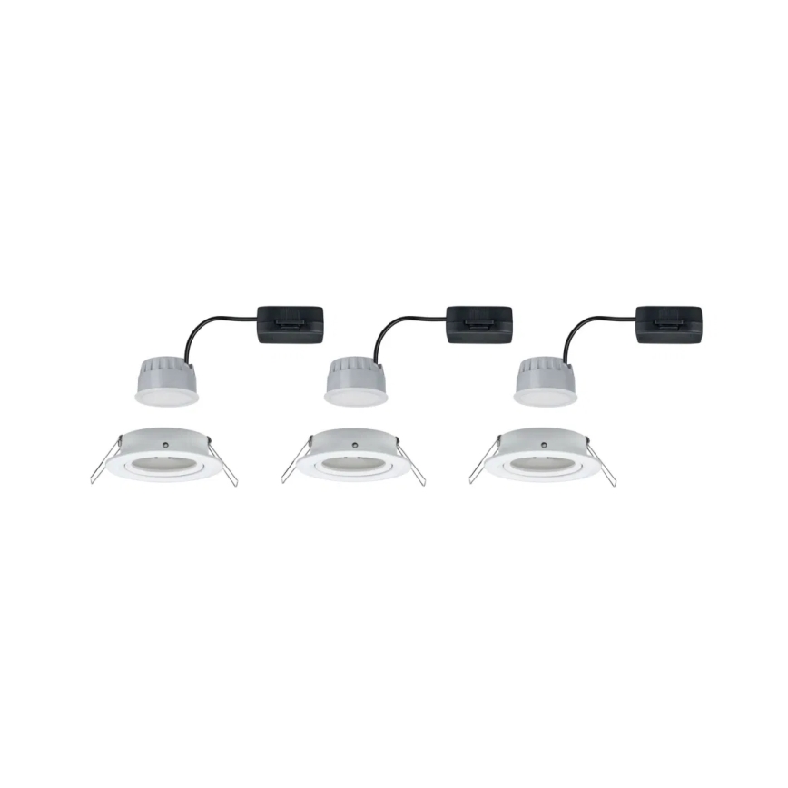 Paulmann 93485 - SÆT 3xLED/6W IP23 Indbygningslampe til badeværelse dæmpbar NOVA 230V