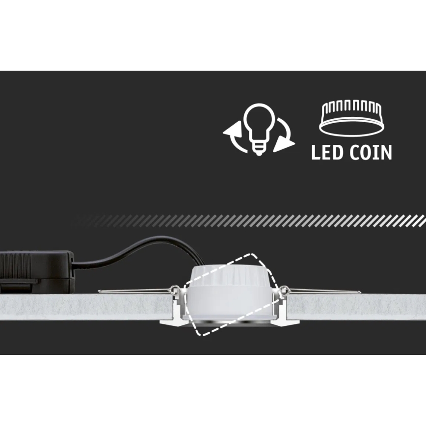 Paulmann 93485 - SÆT 3xLED/6W IP23 Indbygningslampe til badeværelse dæmpbar NOVA 230V