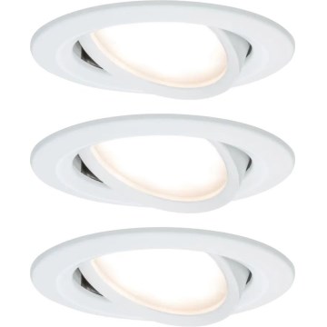 Paulmann 93485 - SÆT 3xLED/6W IP23 Indbygningslampe til badeværelse dæmpbar NOVA 230V