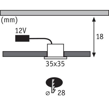 Paulmann 93587 - SÆT 5xLED/0,4W Indbygningslampe 12V/230V 2700K