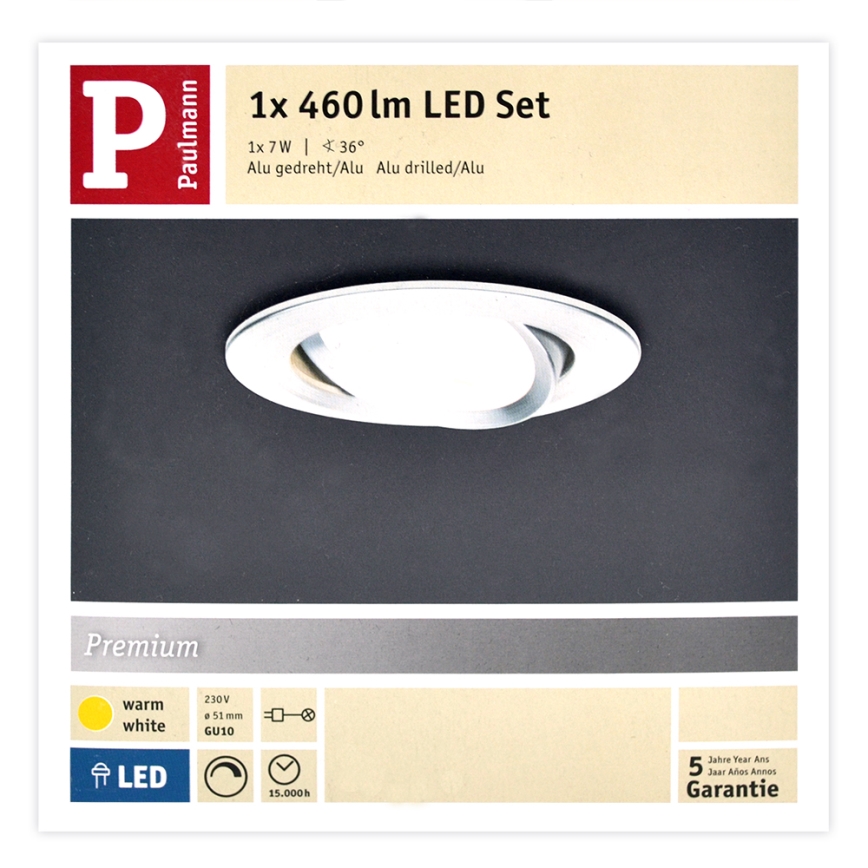 Paulmann 93602 - LED indbygningsspot til badeværelse dæmpbar GU10/7W IP23 NOVA 230V