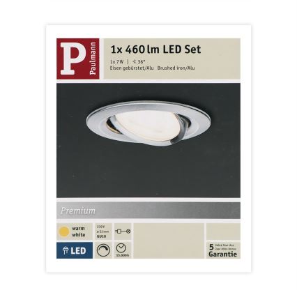 Paulmann 93603 - Indbygningsspot til badeværelse dæmpbart NOVA LED-GU10/7W IP23 230V