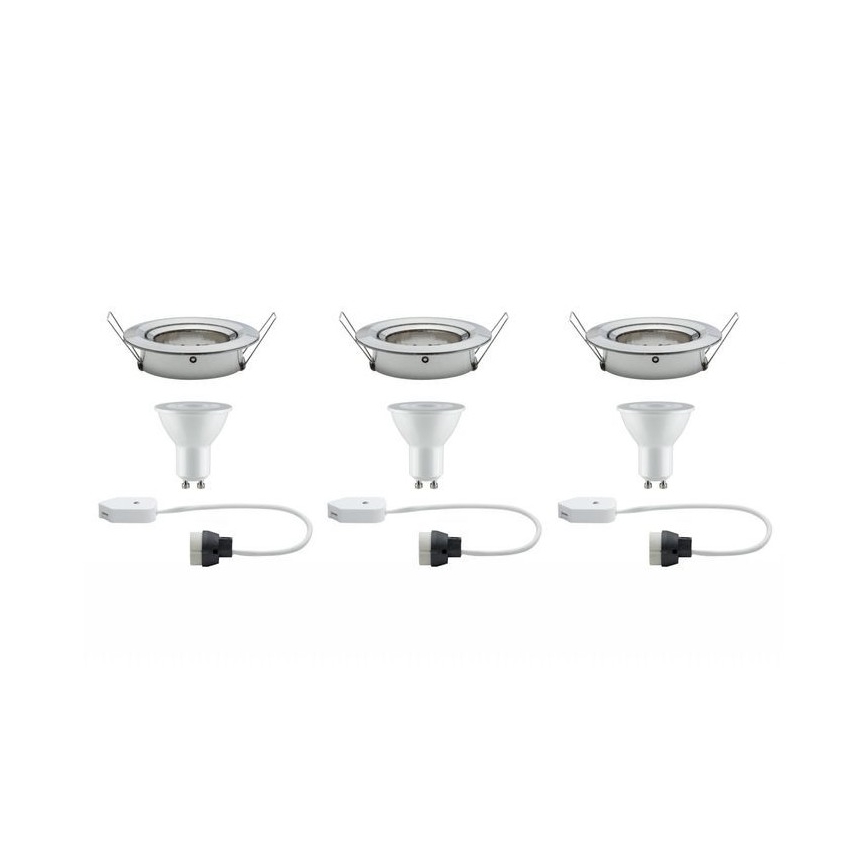 Paulmann 93607 - 3x LED indbygningsspot dæmpbar GU10/7W IP23 230V