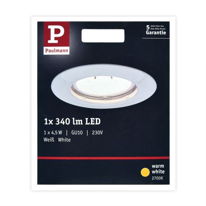 Paulmann 93658 - Indbygningsspot LED-GU10/4,5W 230V