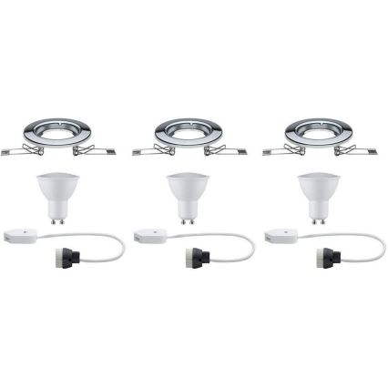 Paulmann 93853 - SÆT 3xLED-GU10/4,5W Forsænket lys STARR 230V