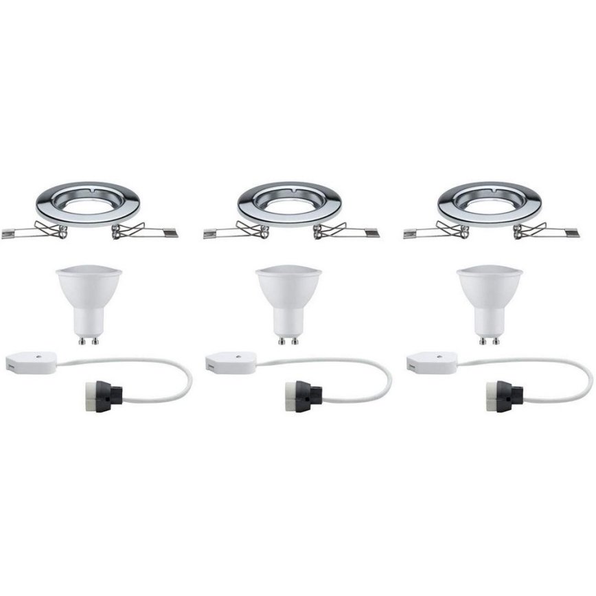 Paulmann 93853 - SÆT 3xLED-GU10/4,5W Forsænket lys STARR 230V
