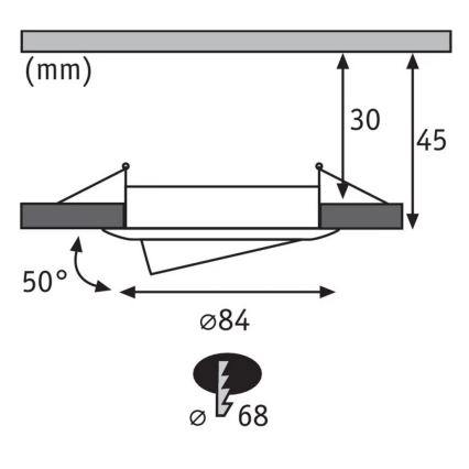 Paulmann 93940 -3x LED indbygningslampe til badeværelse dæmpbar m. RGBW-farver/2W IP23 230V