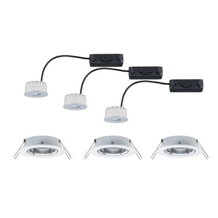 Paulmann 93942 - SÆT 3xLED/6,8W IP23 Indbygningslampe til badeværelse dæmpbar COIN 230V