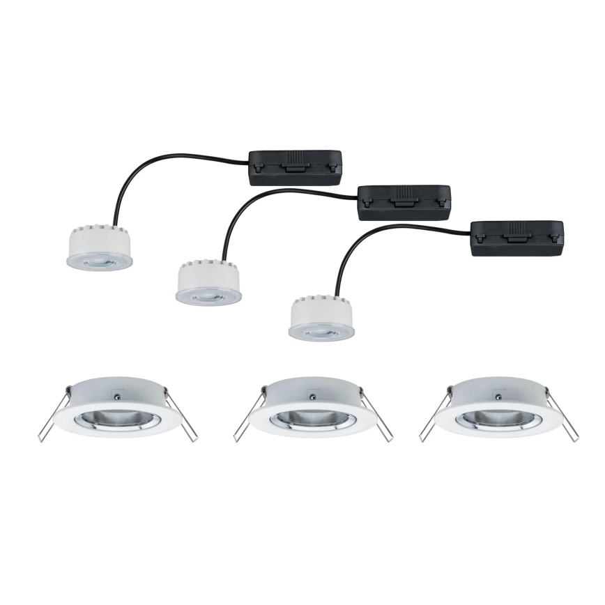 Paulmann 93942 - SÆT 3xLED/6,8W IP23 Indbygningslampe til badeværelse dæmpbar COIN 230V