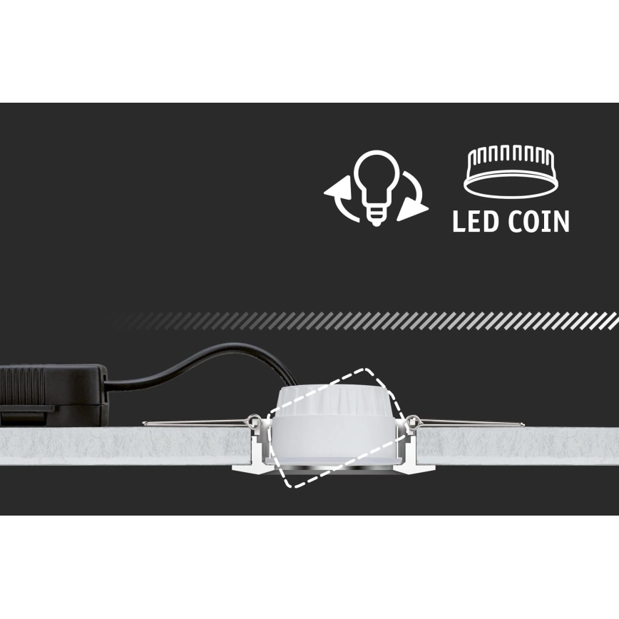 Paulmann 93942 - SÆT 3xLED/6,8W IP23 Indbygningslampe til badeværelse dæmpbar COIN 230V