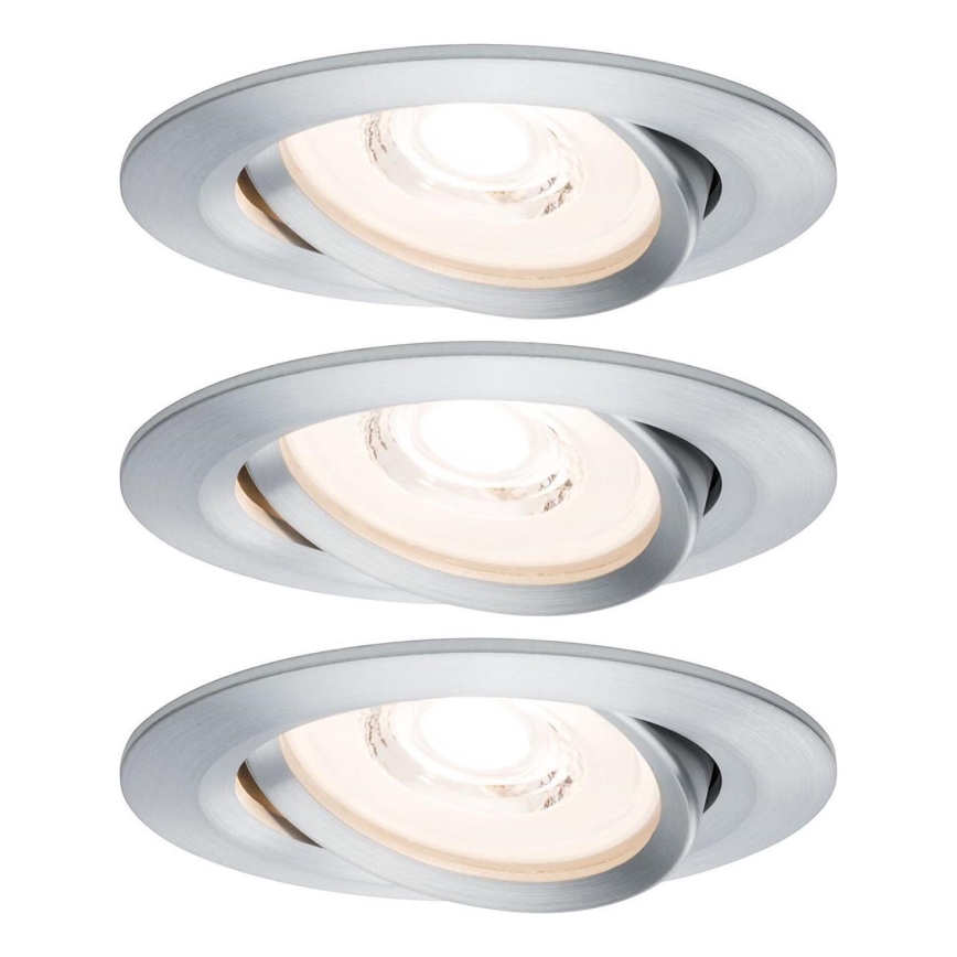 Paulmann 93943 - SÆT 3xLED/6,8W IP23 Dæmpbar badeværelsesindbygningslampe COIN 230V
