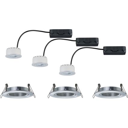 Paulmann 93943 - SÆT 3xLED/6,8W IP23 Dæmpbar badeværelsesindbygningslampe COIN 230V