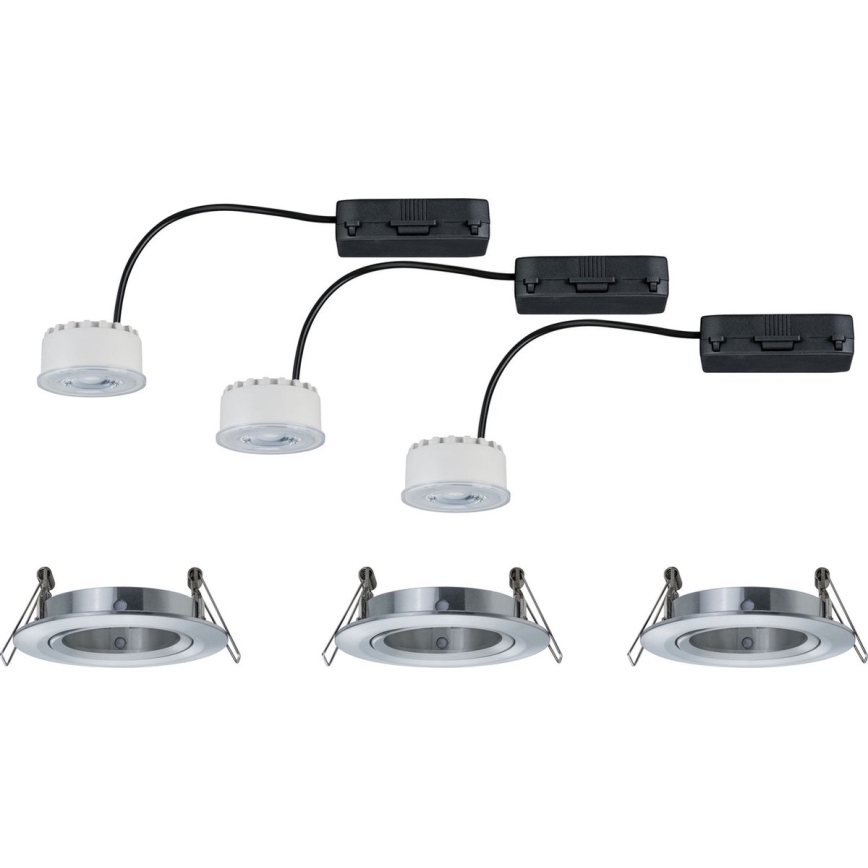 Paulmann 93943 - SÆT 3xLED/6,8W IP23 Dæmpbar badeværelsesindbygningslampe COIN 230V