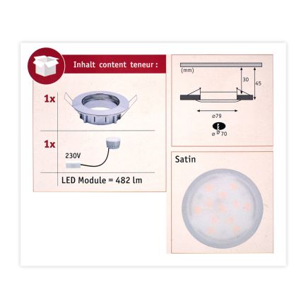 Paulmann 93959 - Badeværelseslampe dæmpbar COIN LED/7W IP44 230V