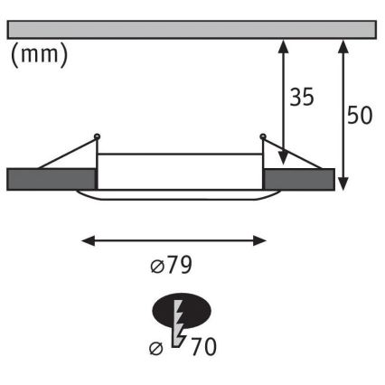 Paulmann 93975 - Indbygningsspot til badeværelse COIN LED/6,8W IP44 230V