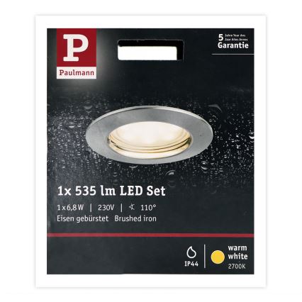 Paulmann 93975 - Indbygningsspot til badeværelse COIN LED/6,8W IP44 230V