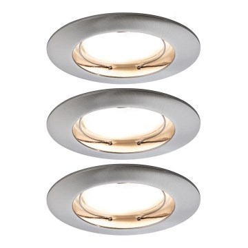 Paulmann 93976 - SÆT 3xLED/6,8W IP44 Indbygningslampe til badeværelse COIN 230V