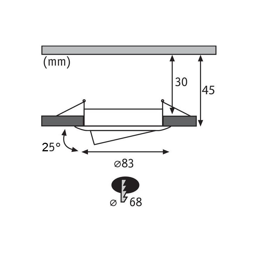 Paulmann 93979 - Indbygningsspot til badeværelse COIN LED/6,8W IP23 230V