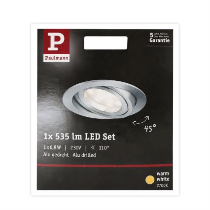 Paulmann 93983 - Indbygningsspot COIN LED/6,8W IP23 230V