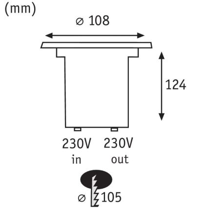 Paulmann 93992 - LED GU10/3,5W IP67 Udendørs loftlampe SPECIAL 230V