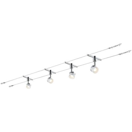 Paulmann 94080 - SÆT 4xLED/4,8W Spotlampe til skinnesystem STAGE 230V skinnende krom