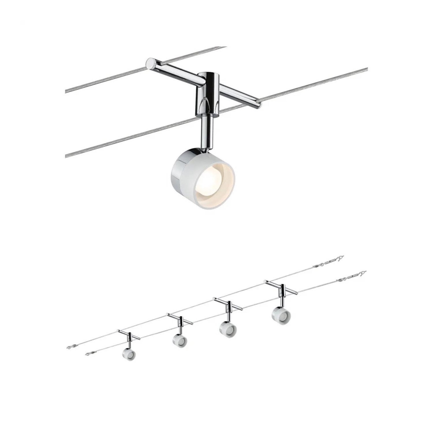 Paulmann 94080 - SÆT 4xLED/4,8W Spotlampe til skinnesystem STAGE 230V skinnende krom