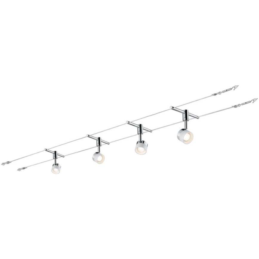 Paulmann 94080 - SÆT med 4xLED/4,8W Spot til kabelsystem STAGE 230V blank krom