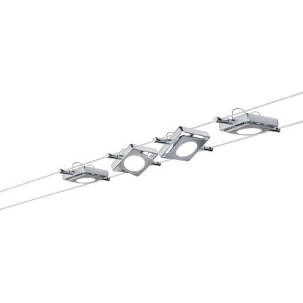 Paulmann 94107 - Sæt 4xLED/4,3W komplet kabelsystem MAC 230V mat krom