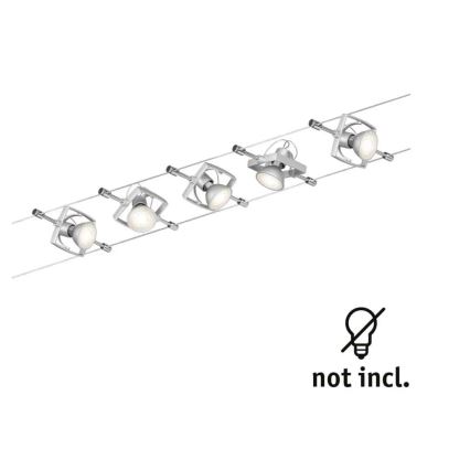 Paulmann 94133 - SÆT 5xGU5,3/10W Spotlampe til lyskædesystem MAC 230V mat krom